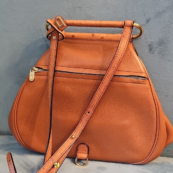 Delvaux Ostrich Leather Elegant Tan Leather Women's Bag - Picture 3 of 8